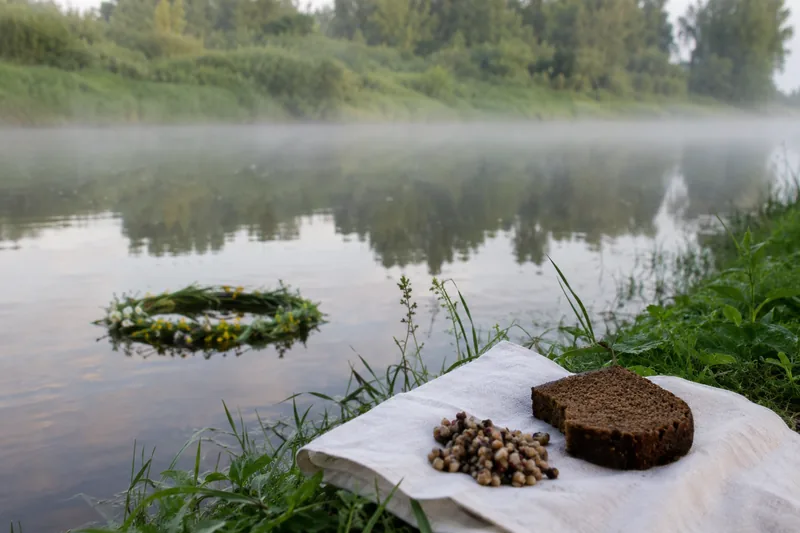 Зелёный венок и кусок хлеба на берегу тихой реки — народное поминание заложных покойников в Семик перед троицкой родительской субботой