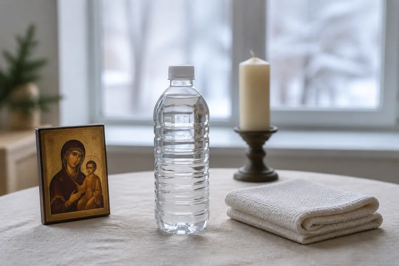 Крещенская вода, икона и полотенце — подготовка к молитве