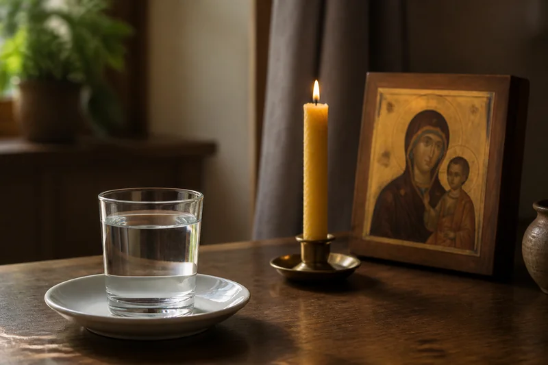 Свеча, икона и вода — домашний обряд с молитвой