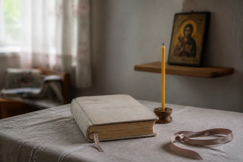 Тетрадь, свеча и икона — текст «Сна Богородицы» на 1 января