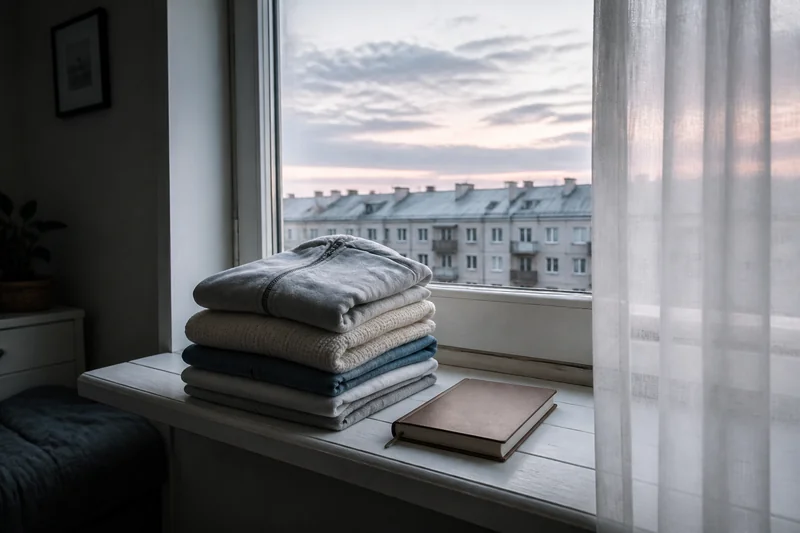 Кухонное окно на рассвете, на подоконнике сложенные вещи и записная книжка — когда читают заговор на продажу