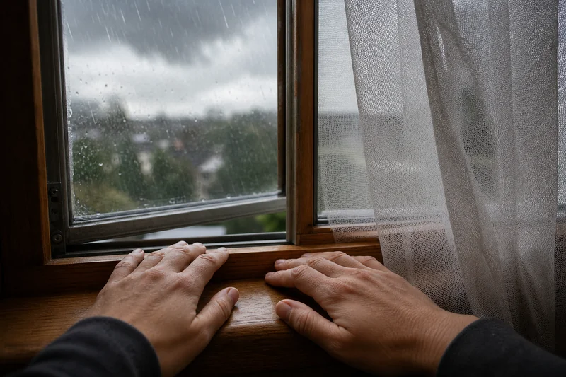 Руки у окна во время чтения заговора в грозу